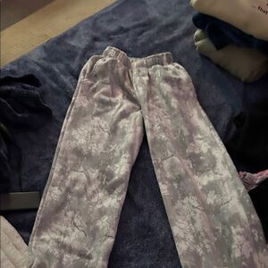 Kids Lavender Tie-Dye Fleece Joggers - Soft Everyday Sweatpants